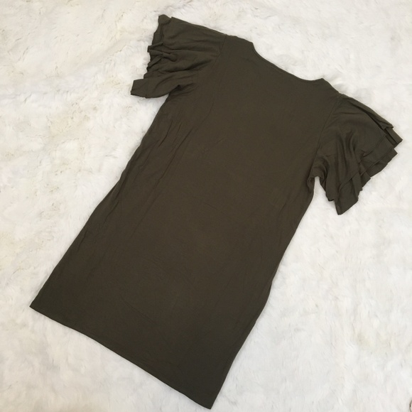 Lucky Brand Green Flutter Sleeve T-Shirt Dress S - Picture 5 of 6